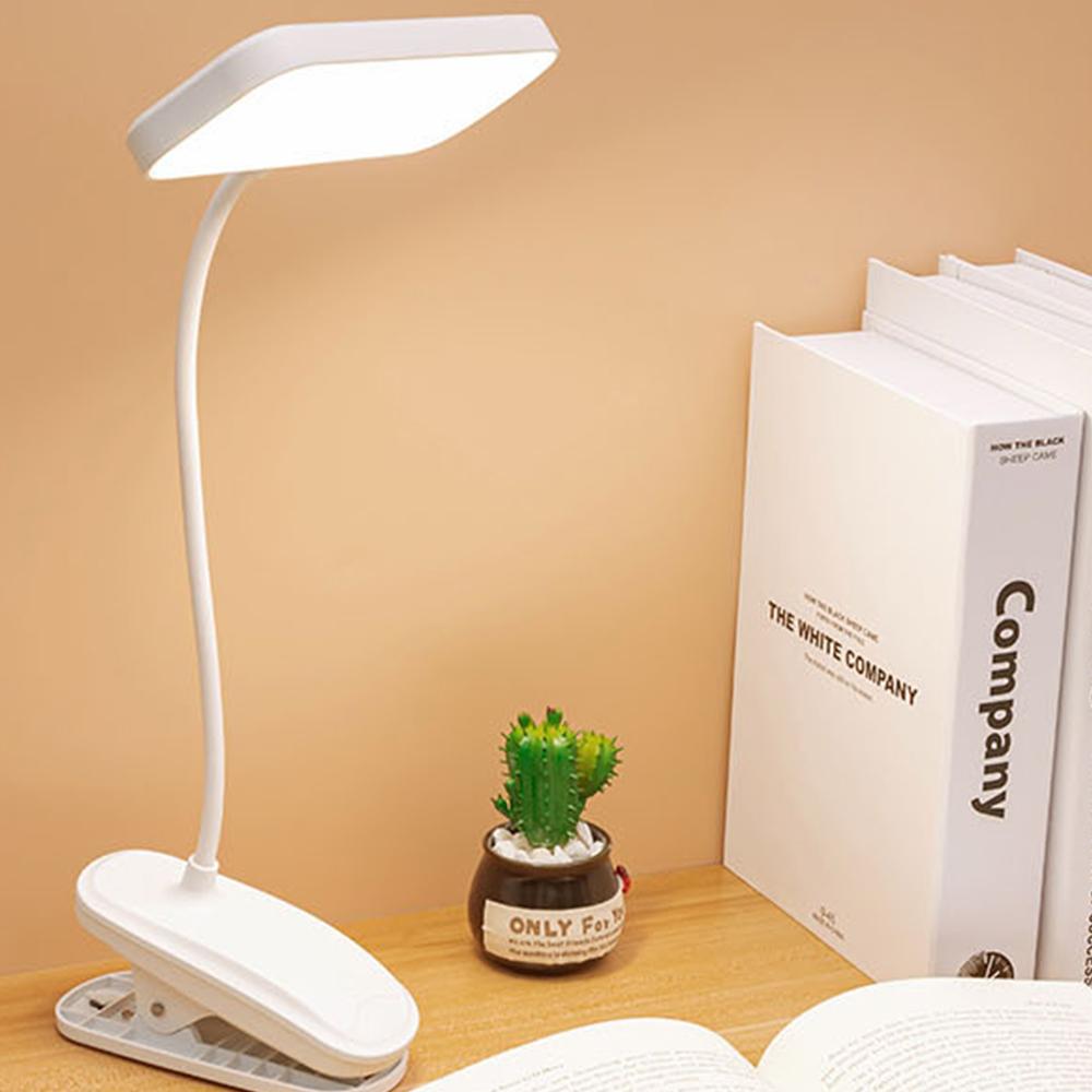 Elastyczna lampka biurkowa 360° z klipsem, ładowana przez USB, lampka nocna do sypialni, do nauki, do czytania, do pracy w biurze