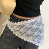 Designer Lace Skirt Scarf | White Tiered Overlay | Lazy Chic Mini Dress Styling