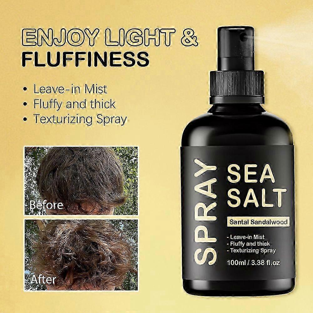 Based Sea Salt Spray, Finish Sea Salt For Hair, Volumizes Texturizes,light Non-greasy Styling For Women Men 100ml
