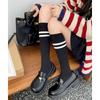 Cowhide version~ Black retro British style platform small leather shoes women's 2025 new autumn and winter heightening versatile loafers