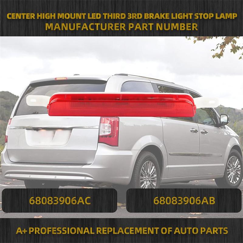 3Rd Brake Light High Mount Stop Light For Chrysler Town & Country Dodge Grand Caravan 2008-2019 68083906Ac