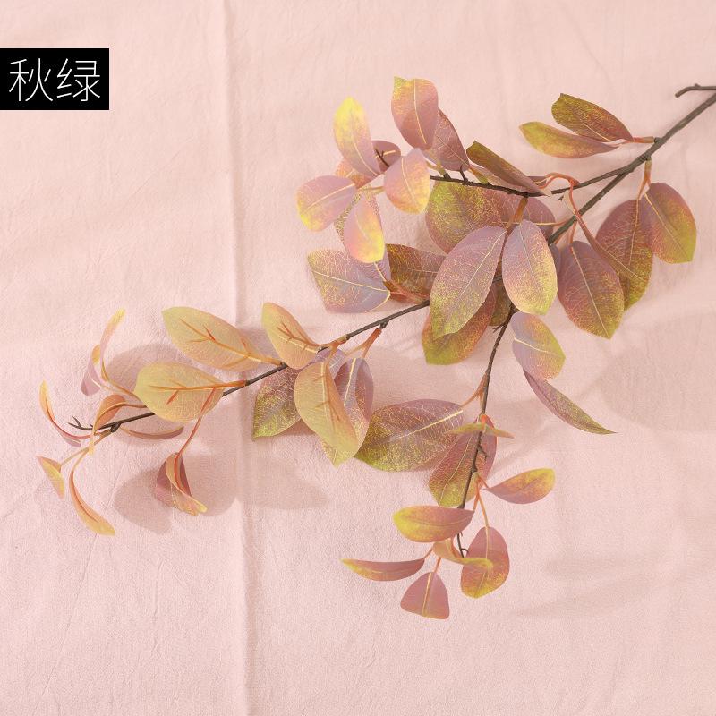 Simulation eucalyptus leaf fake flower autumn color wedding road guide decoration layout simulation green plants