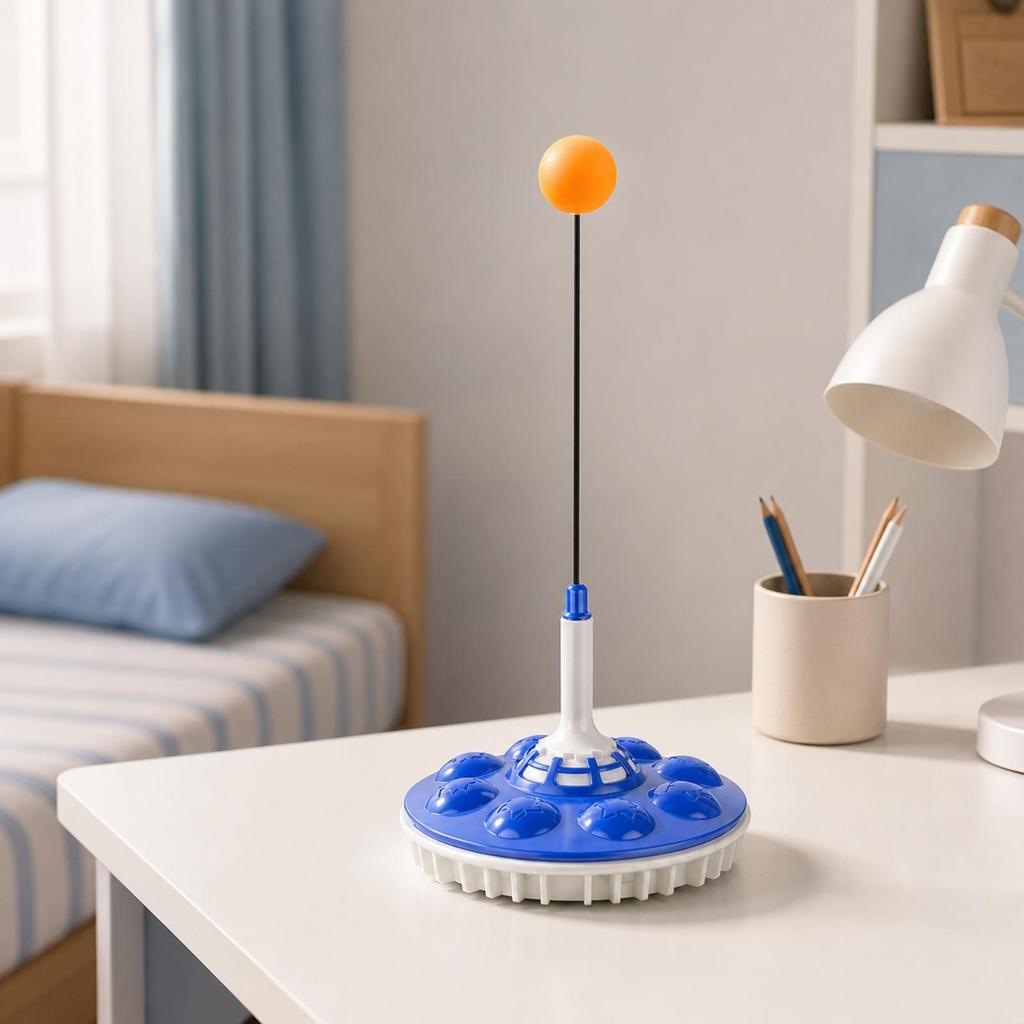 Stable Tabletop-without-Table Table Tennis Rebound Practice Device