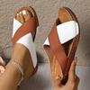 Contrast Color Cross Strap Wedge Sandals Women Lightweight Casual Platform Slippers Woman Summer Comfort Non Slip Beach Sandals