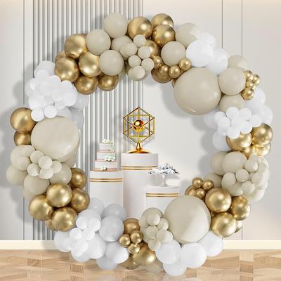 White Sand Balloons Garland White Gold Balloon Arch Kit Wedding Anniversary Kid Home Birthday Paery Graduation Decoration Globos
