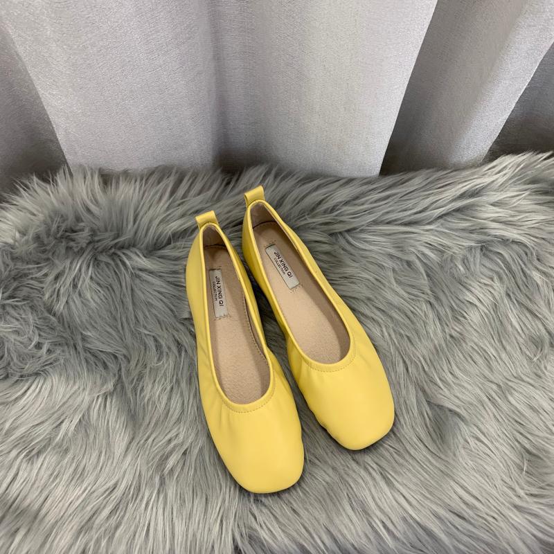 soft bottom elastic band ballet flats women square toe moccasins casual design spring summer single leather shoes woman loafers