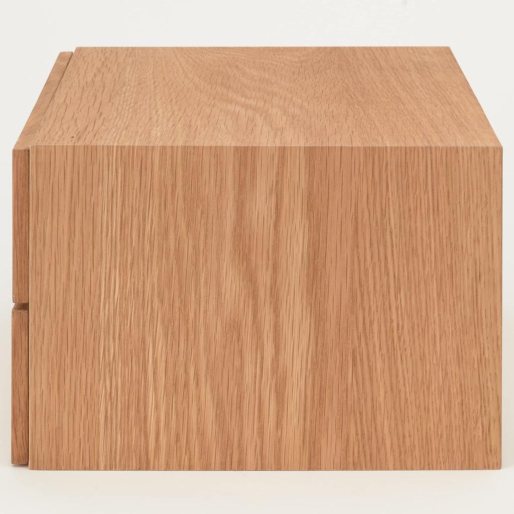 MUJI Stacking Chest, 37cm W X 28cm D X 18.5cm H, Half, 2 Drawers, Oak Veneer, 12381204