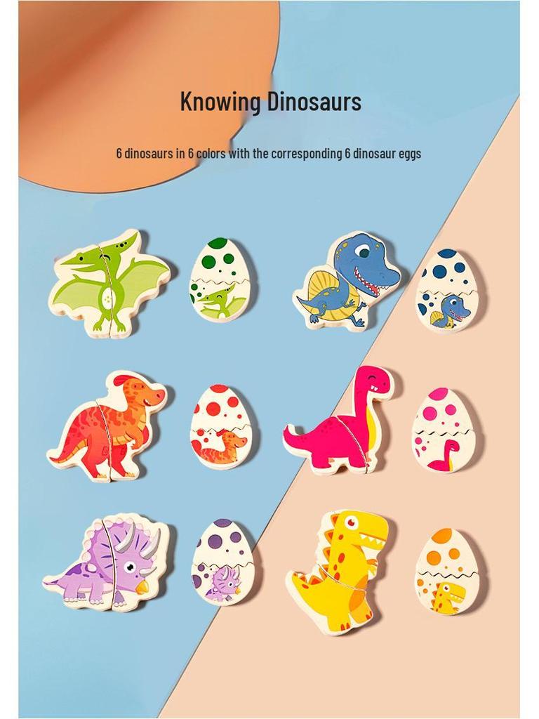 3D Wooden Dinosaur Egg Layered Puzzle for Kids - Educational and Fun Grasp Toy