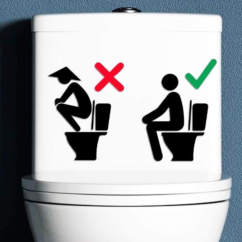 Toilet Sticker Waterproof Vinyl Wallpaper Home Decor For Bar Bathroom Toilet Stickers Wall Art Decal