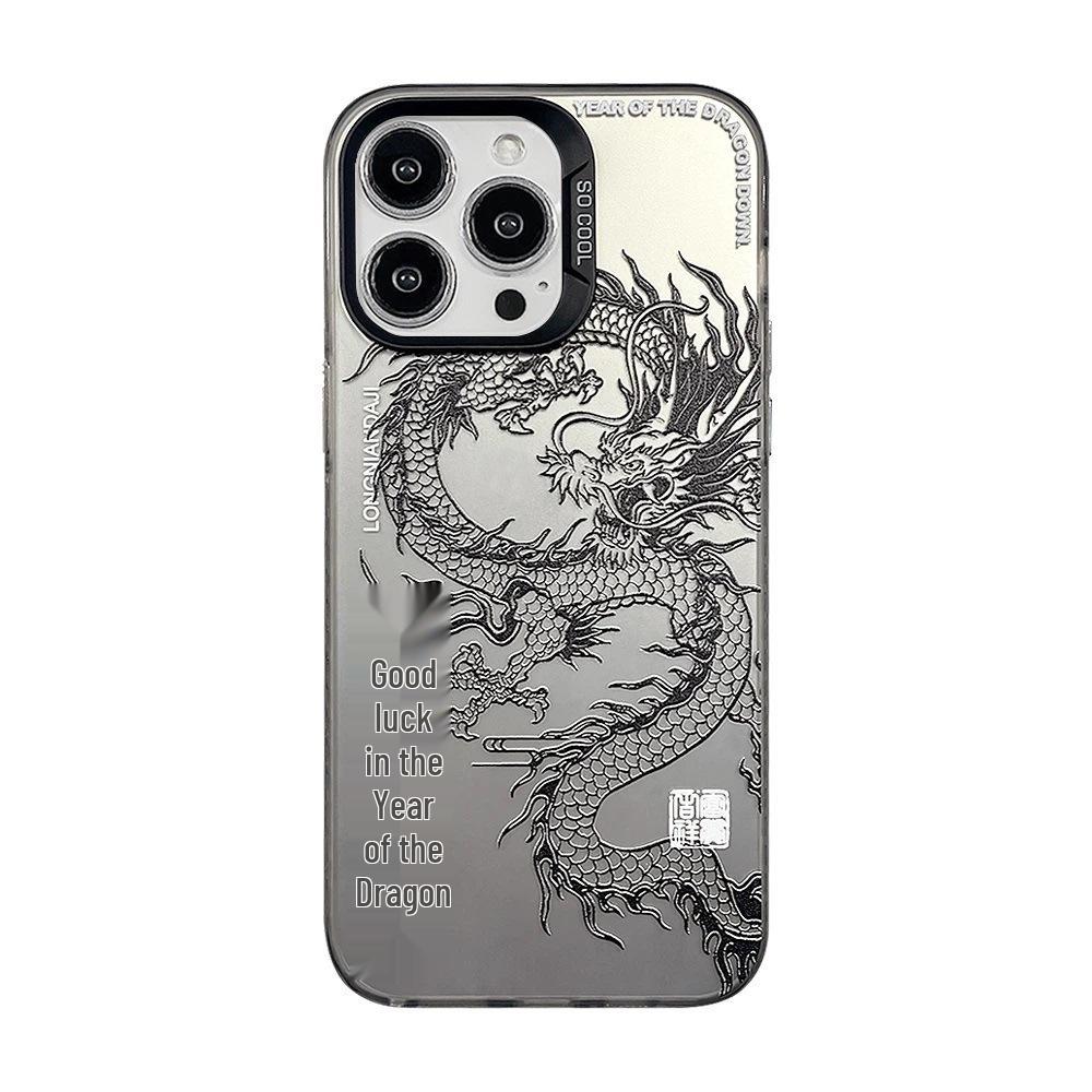 Creative Chinese Dragon Hard Phone Case for iPhone 14 Pro Max, Compatible with Apple 15/13/12/11/XR