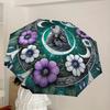 1pc Wolf Moon Floral Mandala Umbrella with Plastic Handle,Suitable for All Seasons Home Travel Outdoor UmbrellaDD1622