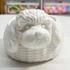 Paper Clip Storage Box Poodle Shaped Organizer, 3D Print Decorative Ornament, Plastic Novelty Desk Decoration White Container for Small Objects