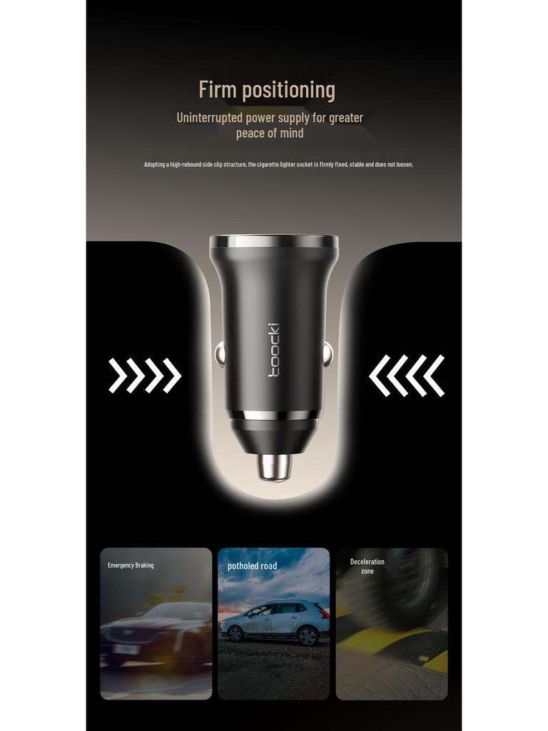 Tuqi Dual USB Car Charger 30W - Fast Charging 20W Converter for Cigarette Lighter Port