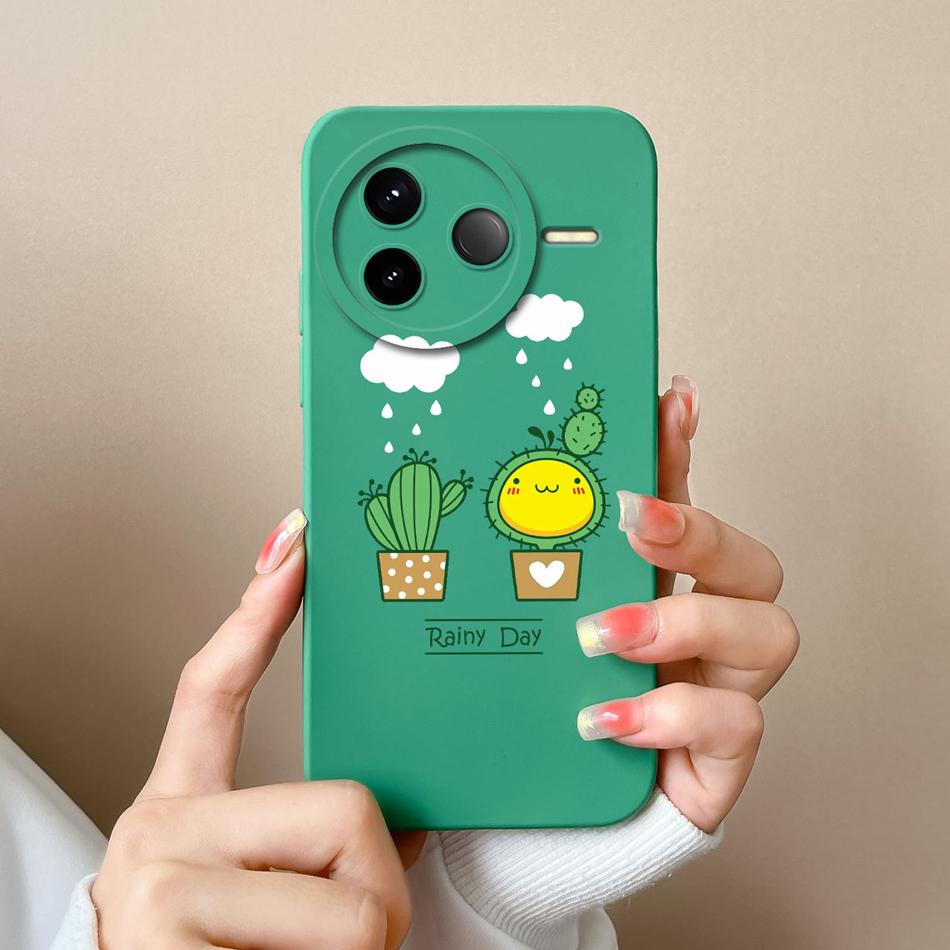 Case For POCO F7 Pro Ultra Pretty Flowers Soft Smooth Liquid Silicone Upgrade Lens Protection Shockproof Back Cover For Girls
