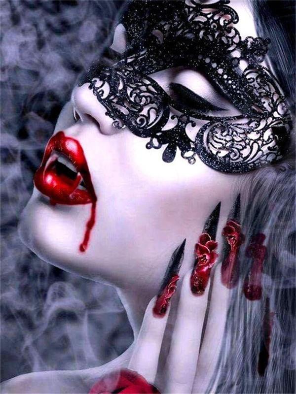 Haft diamentowy Kobiety Ręcznie Robiony Prezent Pełny Kwadrat Czerwony I Czarny Obraz Kryształki Diament Mozaika Ścienna Sztuka