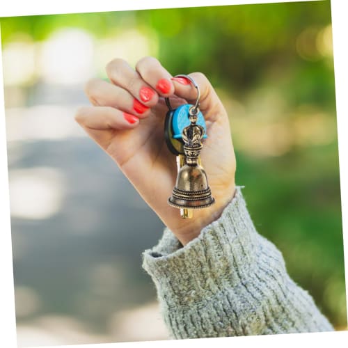 UKCOCO 5-Piece Retro Smooth Brass Hand Bell Set for Ceremonies, Meditation, Altar Decoration, Yoga, and Prayer. Smooth Edges for Home, Office, and Sho