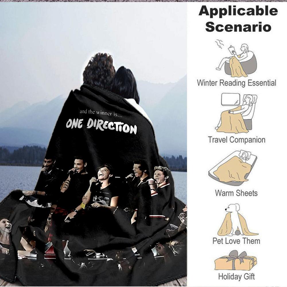 1pc ONE DIRECTION Blanket Lightweight Flannel Blanket Throw Blanket For Sofa, Bed, Travel, Camping, Livingroom, Office, Couch