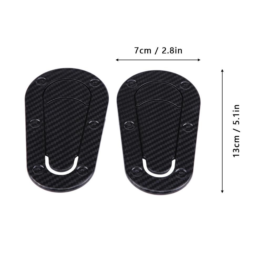 2Pcs Universal Car Bonnet Decorative Lock Sticker Auto Hood Decal Stickers (Black Carbon Fiber)