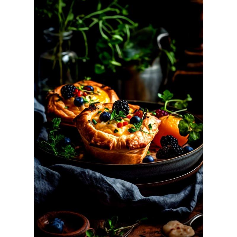 

Delicious Afternoon Tea Dessert Fruit Pie Cake Food Poster Canvas Paintings Wall Art Pictures Home Cafe Dessert Shop Decoration 21cm×30cm NoFrame