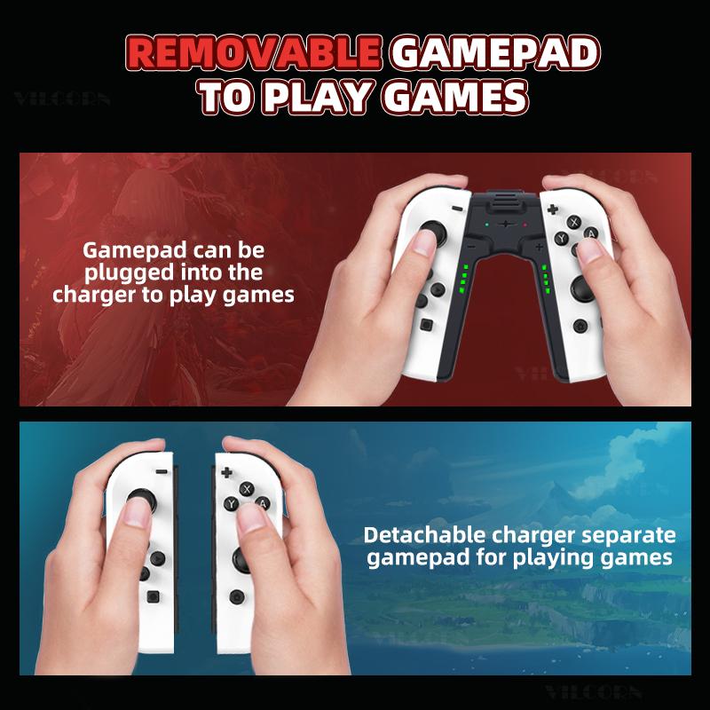 Joy RGB LED 5.2 BT Switch L/R Joypad For N Switch/Oled/Lite Wireless Gamepad With Grip For PC Yuzu 3D Dual Vibration Joystick