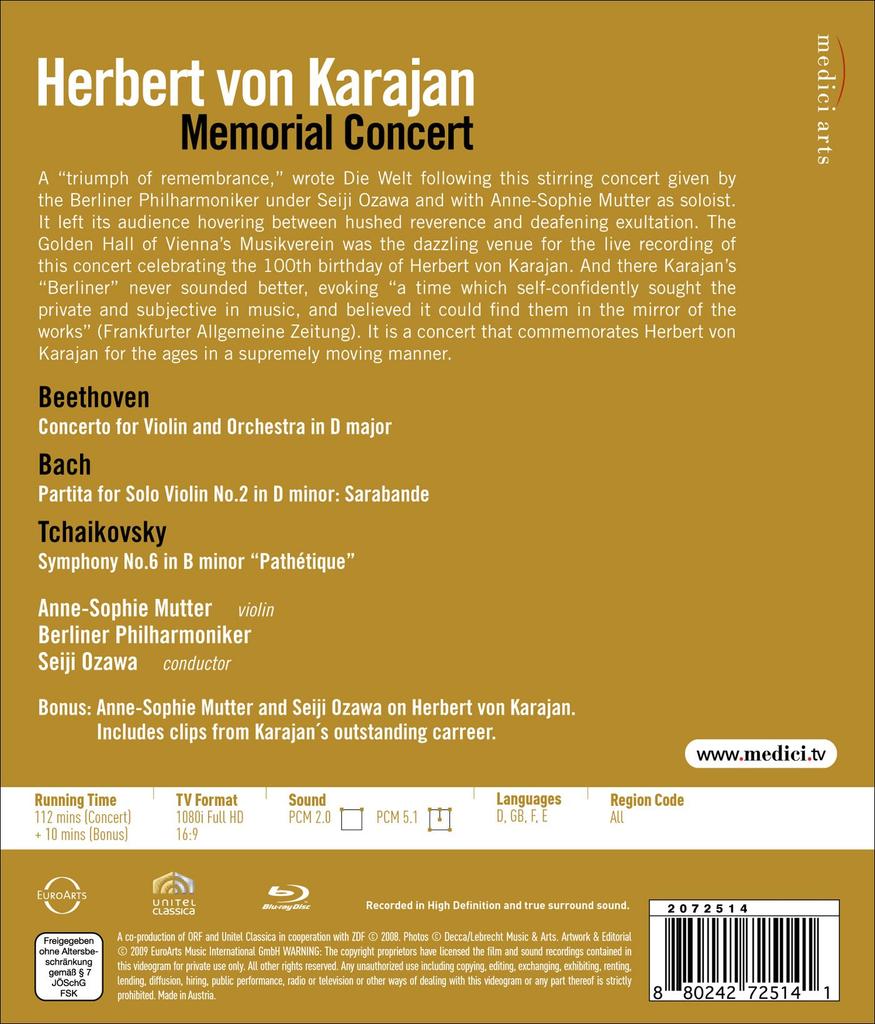 Memorial Concert (Ws) [Blu-ray]