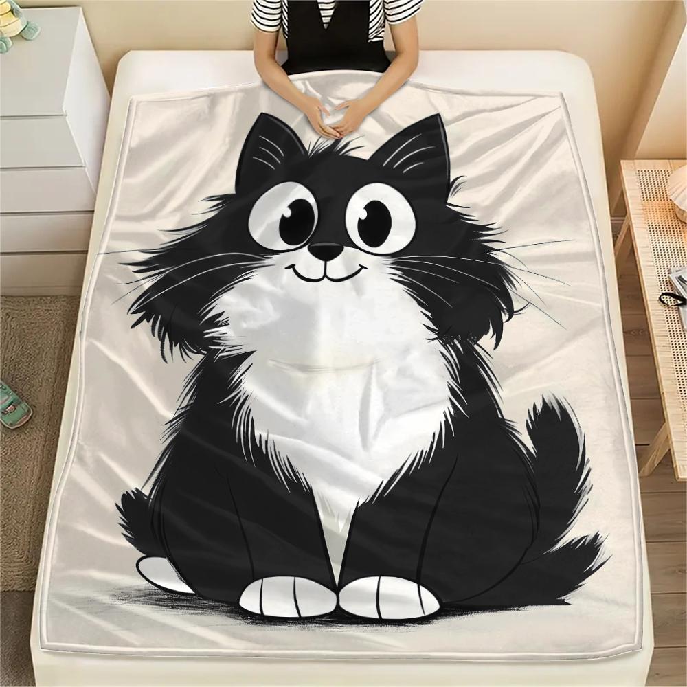 Cute Puppy and Kitten Print Flannel Blanket,High Quality Comfortable for All Seasons,Home Decor,Warmth and Comfort,Perfect for Christmas Gifts