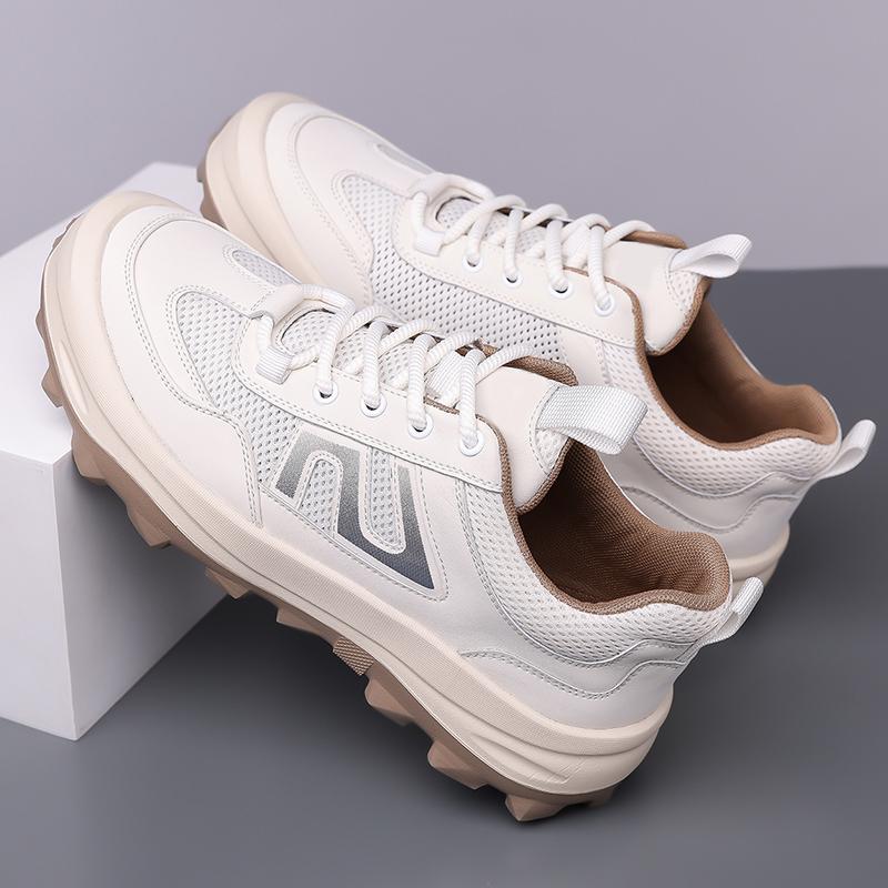 

Fashion 2025 New Treking Footwear Breathable Men Casual Shoes Outdoor Man Hiking Shoes Anti-slip Men s Sneakers All-match Mesh Flats 44 белый
