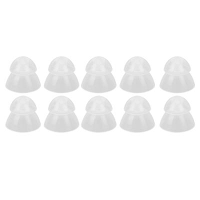 10 Pcs Hearing Amplifier Ear Tips Transparent Double Layer Closed Anti Static Soft Silicone Earplug
