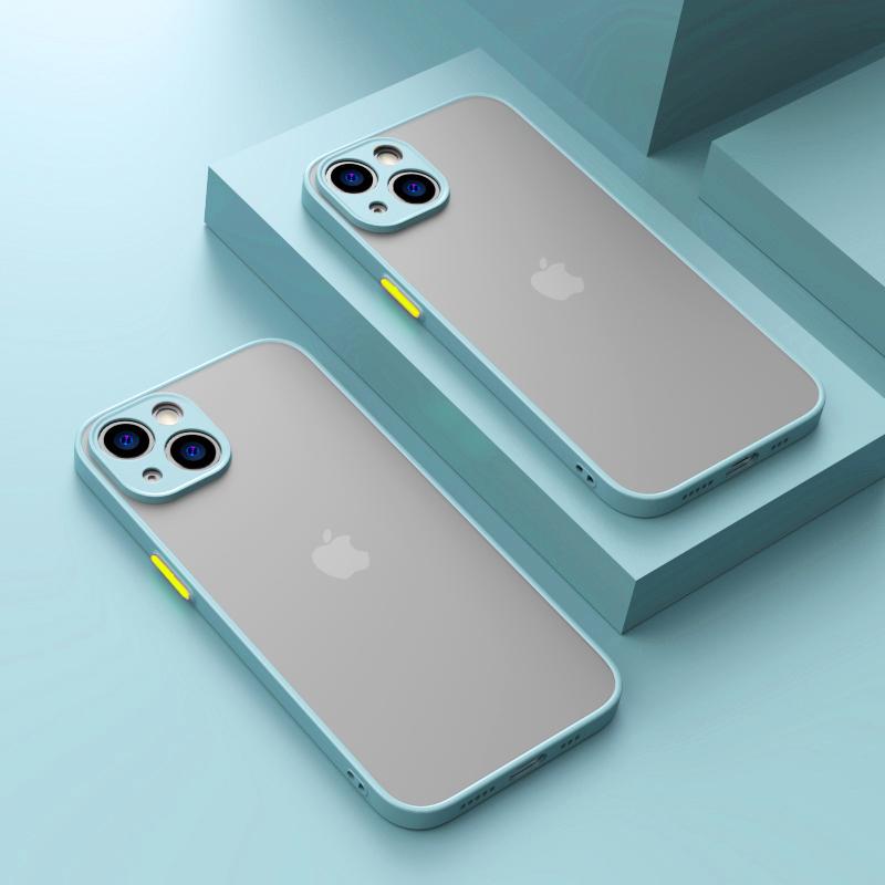 For iPhone 13 Shockproof Bumper Clear Phone Case For iPhone 13 Mini 11 12 Pro Max XR X XS 6 7 8 Plus Soft Matte Hard PC Cover