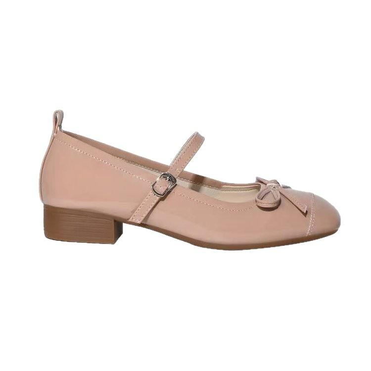French Gentle Wind Single Shoes Autumn New Height Increase with Skirt Bow Ballet Mary Jane Shoes