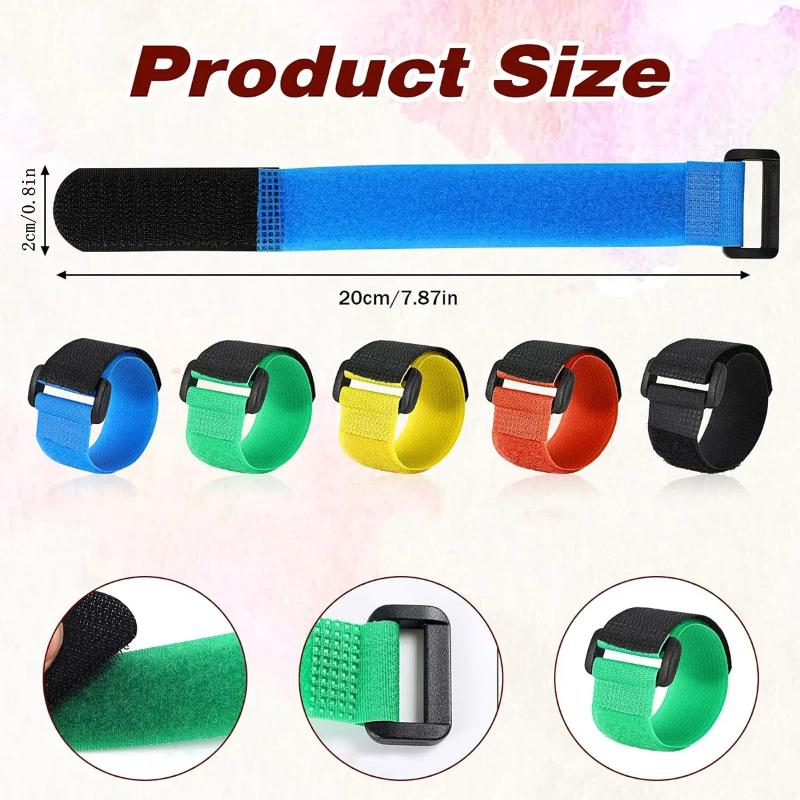 10pcs Fishing Rod Tie Strap - Hook & Loop Suspender Fastener for Outdoor Fishing Tools 7.87IN Random Color