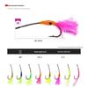 Luminous Fluorescent Fishing Hooks: Colorful Ice, Sea, Fly Fishing Rigs with Long Handles and Barbs for Bass