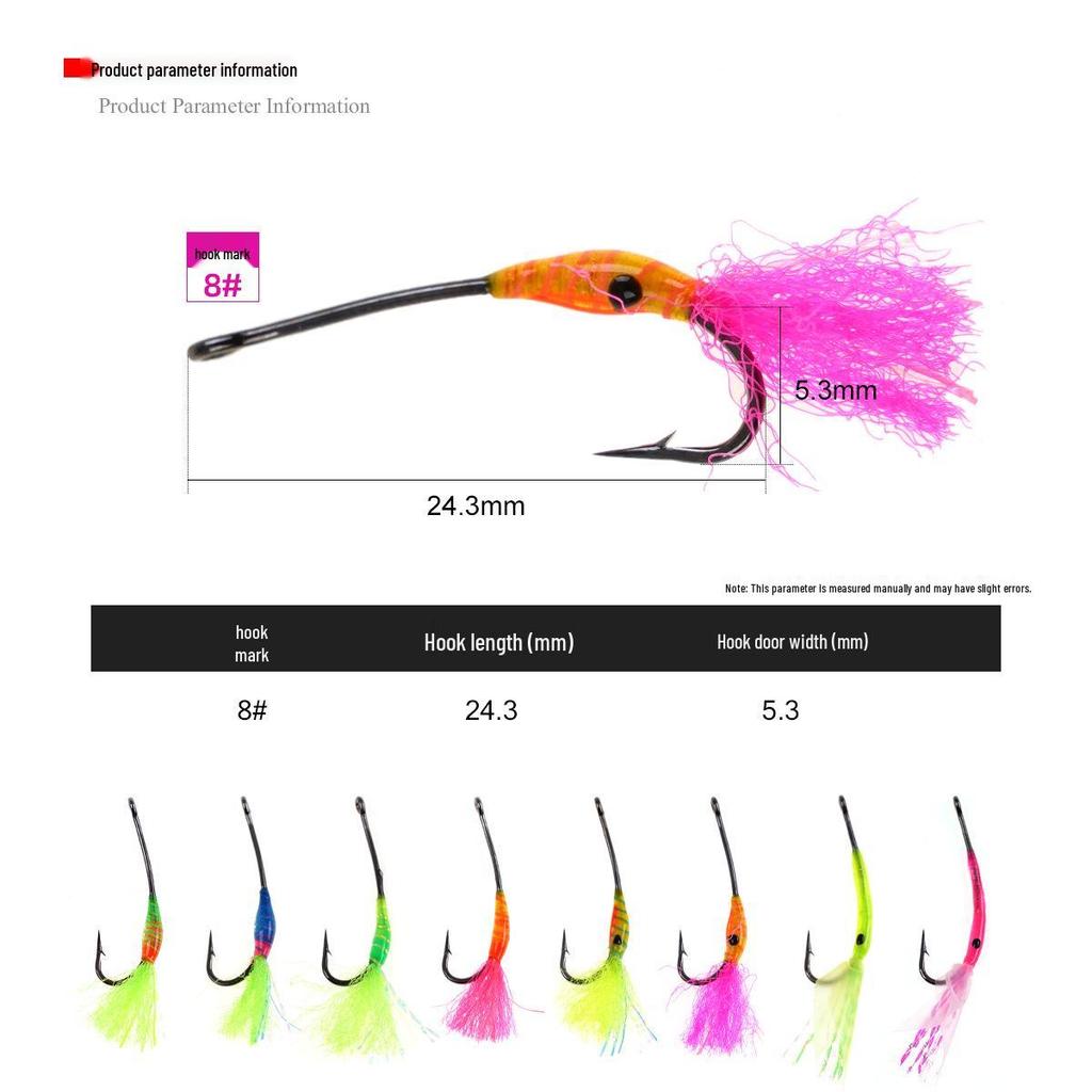 Luminous Fluorescent Fishing Hooks: Colorful Ice, Sea, Fly Fishing Rigs with Long Handles and Barbs for Bass