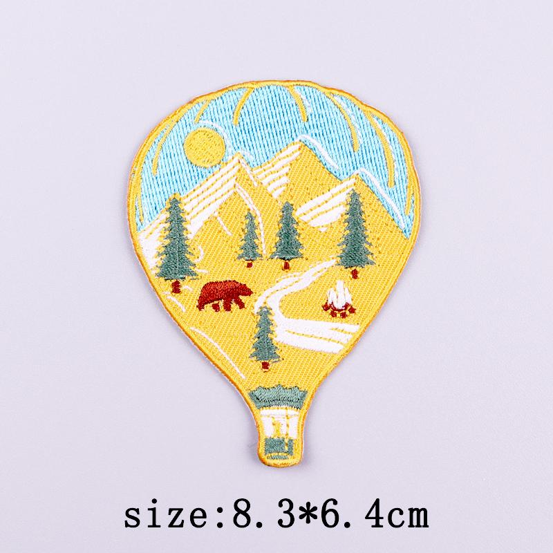 Wilderness Patch Iron On Patches For Clothing Outdoor Embroidered Patches On Clothes Camping Embroidery Patch Hook Loop Stickers