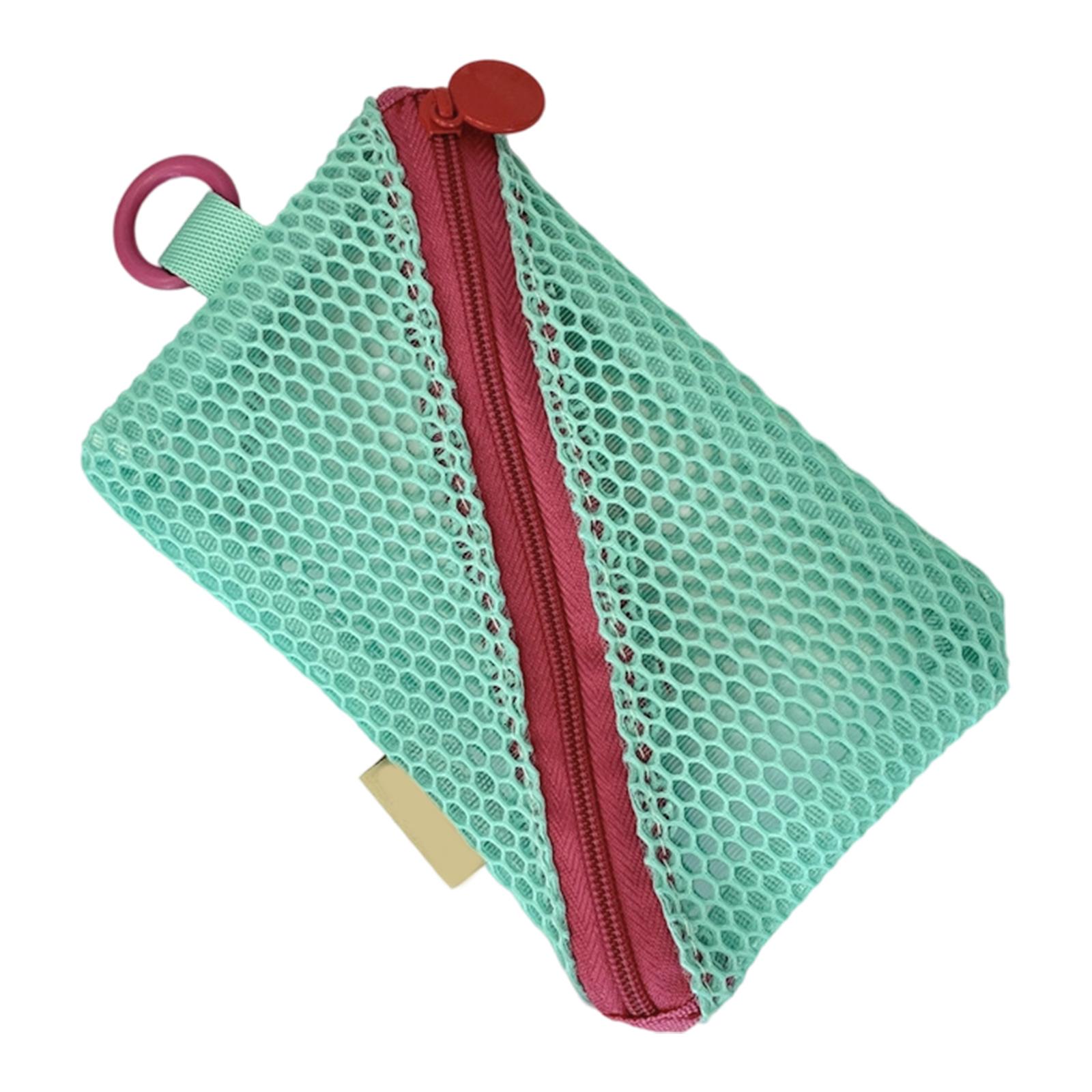 

Clear Mesh Cosmetic Organizer Bags Small Travel Makeup Pouch For Women Mini Coin Wallet Practical Zippers Storage Bag зелёный