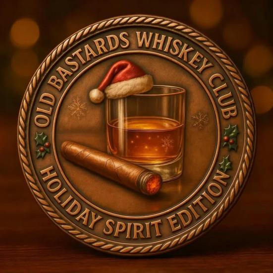 Old Bastard Whiskey Club Coin Holiday Vintage Whiskey Challenge Coin for Men Whiskey Lovers Bar Collectors
