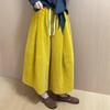 Korean Style Slimming Wide-Leg Corduroy Wool Pants for Women