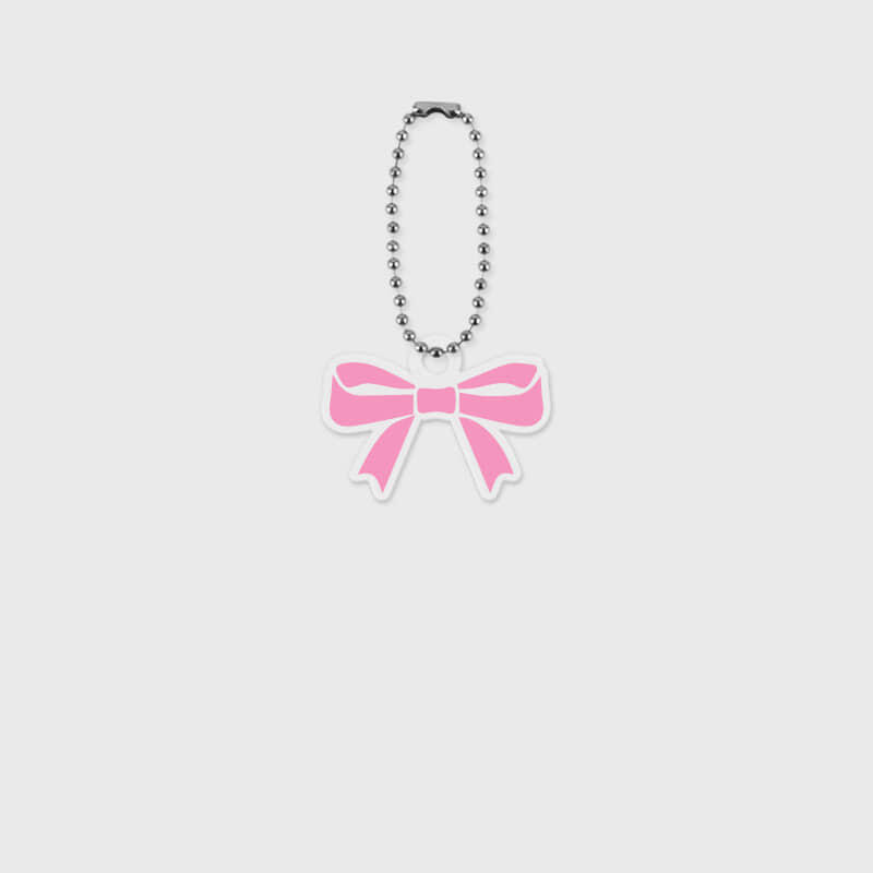 pink mini ribbon acrylic keyring