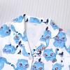 New Four Seasons Middle Children's Girls Pajamas Set Short Sleeve Shorts Cardigan Printed Kids Pajamas