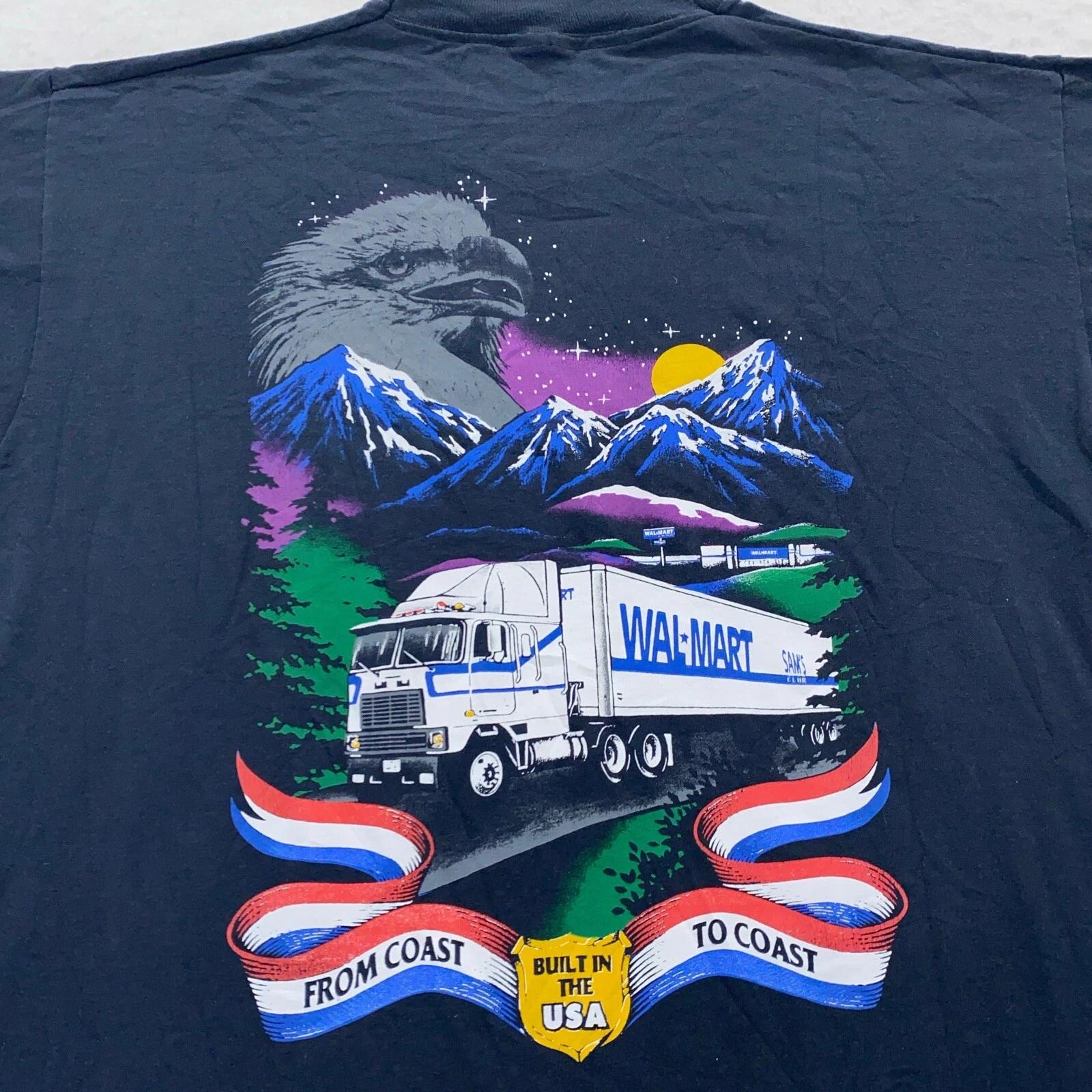 

vintage 90s WAL-MART TRUCKER EAGLE MOUNTAINS T-Shirt LARGE soft truck biker XL