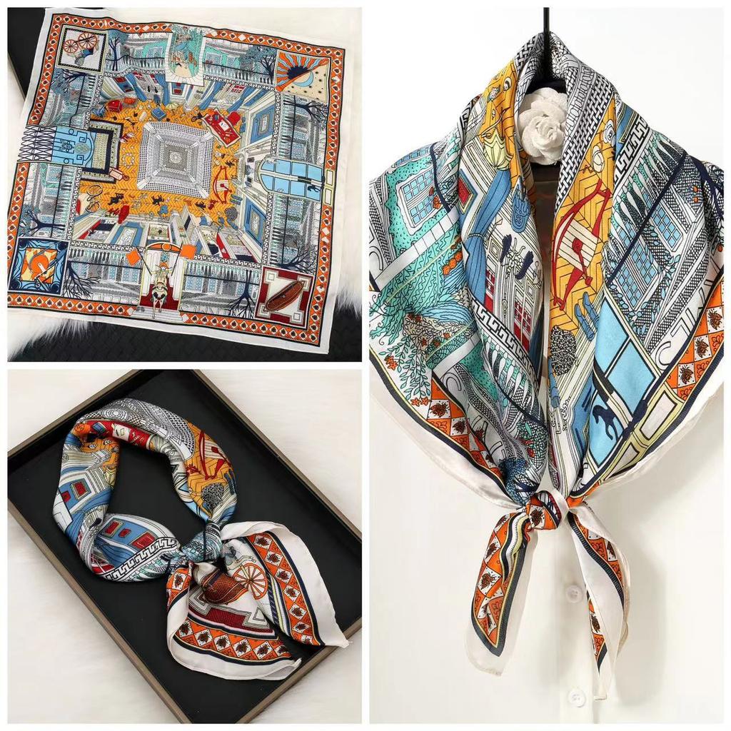 Eleganti Foulard di Seta da Donna Con Centinaia di Camicie, Assistenti di Volo, Decorazione Professionale, Protezione del Collo, Foulard, 70 Foulard Quadrati Piccoli.