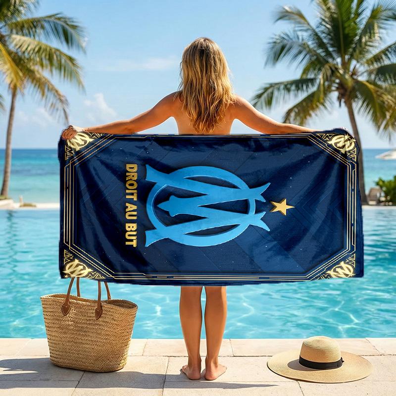 Telo da Spiaggia Asciugatura Rapida in Microfibra Assorbente Portatile da Viaggio Nuoto Olympique Lyonnais FC