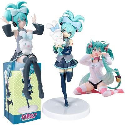 21CM Hatsune Miku X Cinnamoroll Piapro Cat Ear Kawaii Anime Figure Peripheral Collectible PVC Action Figure Model Doll Toy Gifts