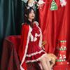Christmas Robe Cape Shoulder Cape Sexy Pure Dress Pack Cross New Red Big Golden Velvet Uniform