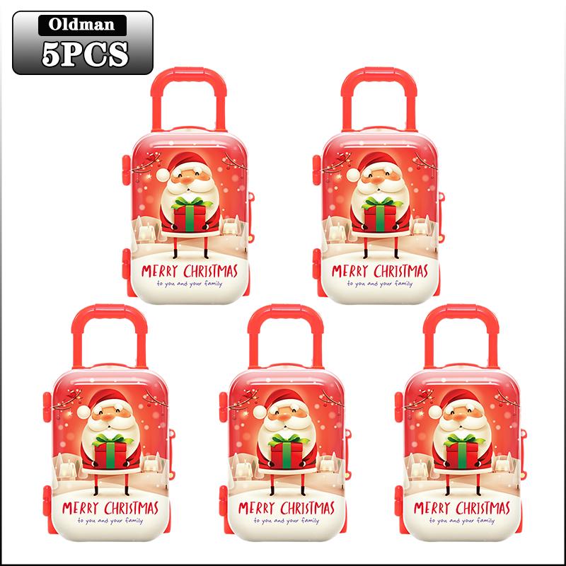 1-20PCS Christmas Mini Trolley Candy Box Cartoon Coin Purse Creative Kids Holiday Gift Box Party Favor Christmas Decoration