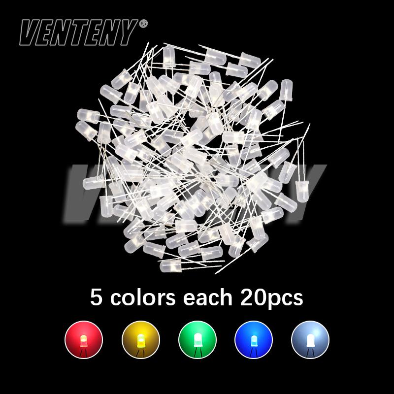 3mm 5mm LED dioda Různé velikosti Sada Bílá Zelená Červená Modrá Žlutá Oranžová F3 F5 LED diody Světelné diody Elektronická sada vzorků