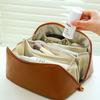 PU Leather Handheld Cosmetic Case Portable Travel Toiletry Bag Fashion Pillow Makeup Bag  Outdoor