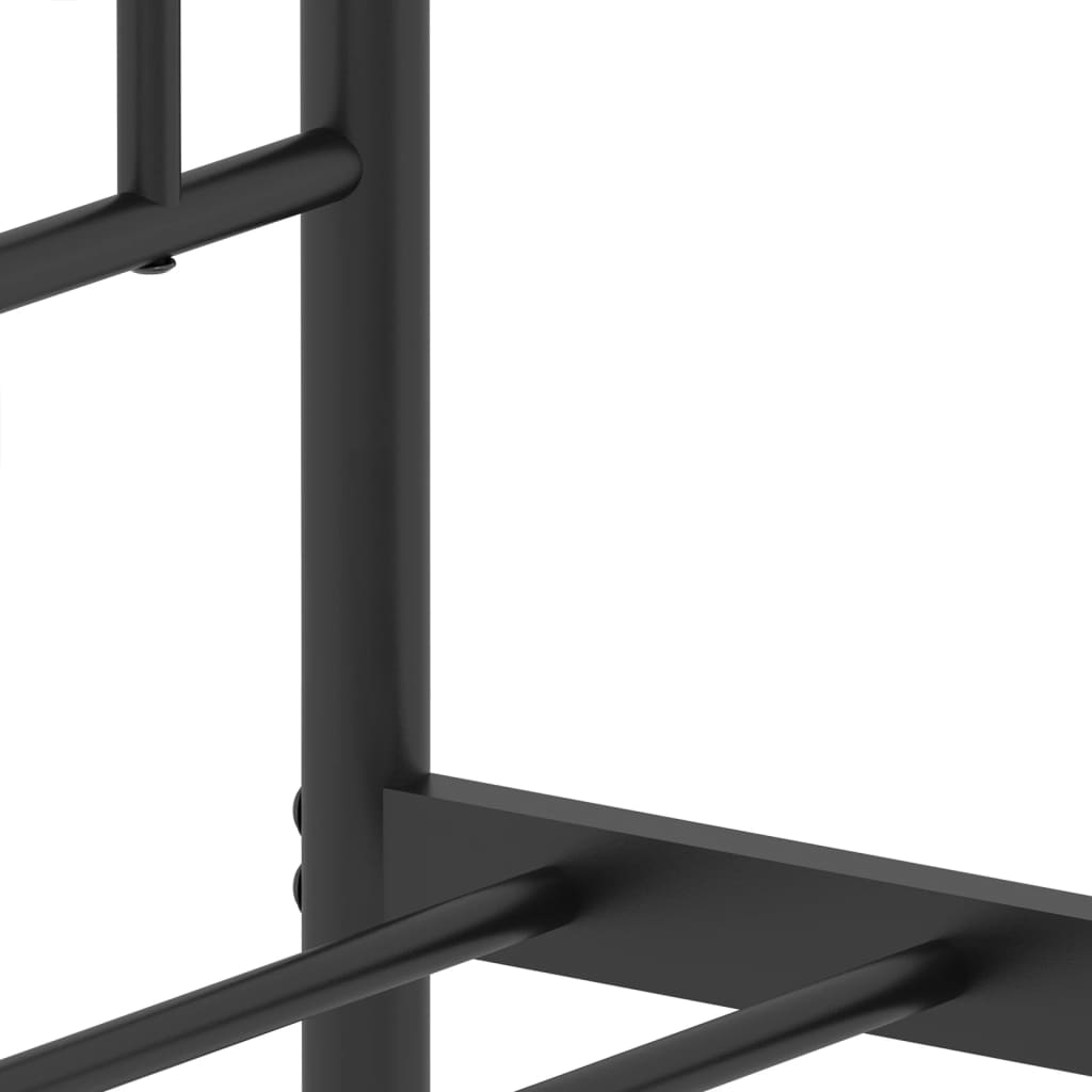 Metal Bed Frame with Headboard and Footboard Black 107 x 203 cm
