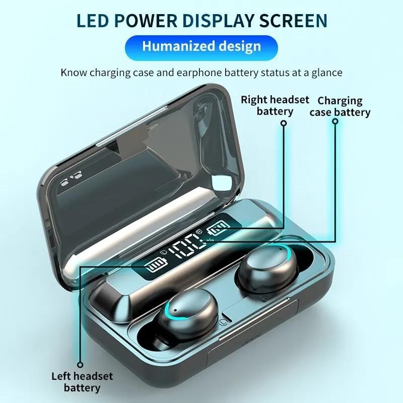 Nouveaux Écouteurs Sans Fil F9 TWS Bluetooth 5.0 Écouteurs à Réduction de Bruit Casque Stéréo Affichage LED Casque de Sport Avec Micro