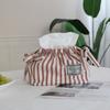 Cotton Stripe Napkin Holder Exquisite Paper Towel Dispenser Car Napkin Box Table Organization